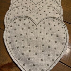 Set of FOUR Heart-Shaped Beaded Placemats Cupcakes & Cashmere